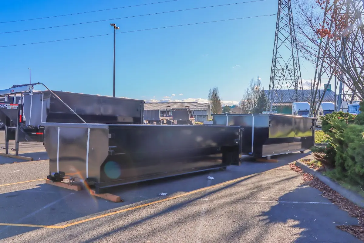 Roll-off dumpster ready for waste disposal at job site for Estate Cleanout Dumpster Rental in Nantucket